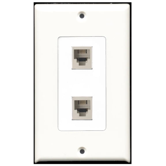 Ultra Spec Cables 2 Port Phone Wall Plate w/Female/Female Jacks