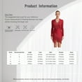 thumbnail image 7 of iiniim Women's V Neck Long Sleeve Fringe Latin Dance Tango Waltz Cocktail Party Dress White L, 7 of 7