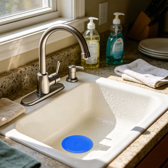 Silicone Tub Stopper, 6 Inch Bathtub Drain Plug with Strong Suction, Universal Fit Hair Catcher for Kitchen Sink, Bathroom & Laundry