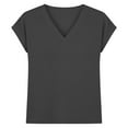 thumbnail image 7 of Kukoosong Women's Casual V-Neck Short Sleeve Crop Top Slim Fit Solid Color T-Shirt for Spring and Summer Fashion Women's T-Shirts, 7 of 7