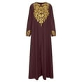 thumbnail image 4 of Njagoc3 Womens Long Sleeve Embroidered Court Gown, Floor - Length Formal Outfit, Intricate Details, Solid Color Styles, for Cultural Events, 4 of 6