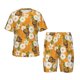 thumbnail image 1 of Balery White Floral and Butterflies Conjunto de Pijama Infantil de Manga Corta con Estampado – Ropa de Dormir de Algodón Suave-Small, 1 of 6