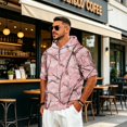 thumbnail image 5 of Men's Camo Print Short Sleeve Hoodie - Curved Hem Casual T-Shirt with Drawstring Hood, 5 of 8