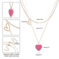 thumbnail image 6 of Linawe Hot Pink Heart Choker Layered Necklaces for Women Trendy, Rose Gold Stainless Steel Heart Pendant Necklace, Heart Chain Stacked Necklaces, Y2K Preppy Cute Lover Jewelry, 6 of 7