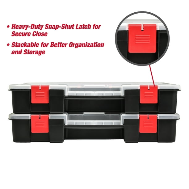 RapidStart　3.79L2個セット Hyper Tough 2-Pack Organizer, Stackable Plastic with 8 Movable