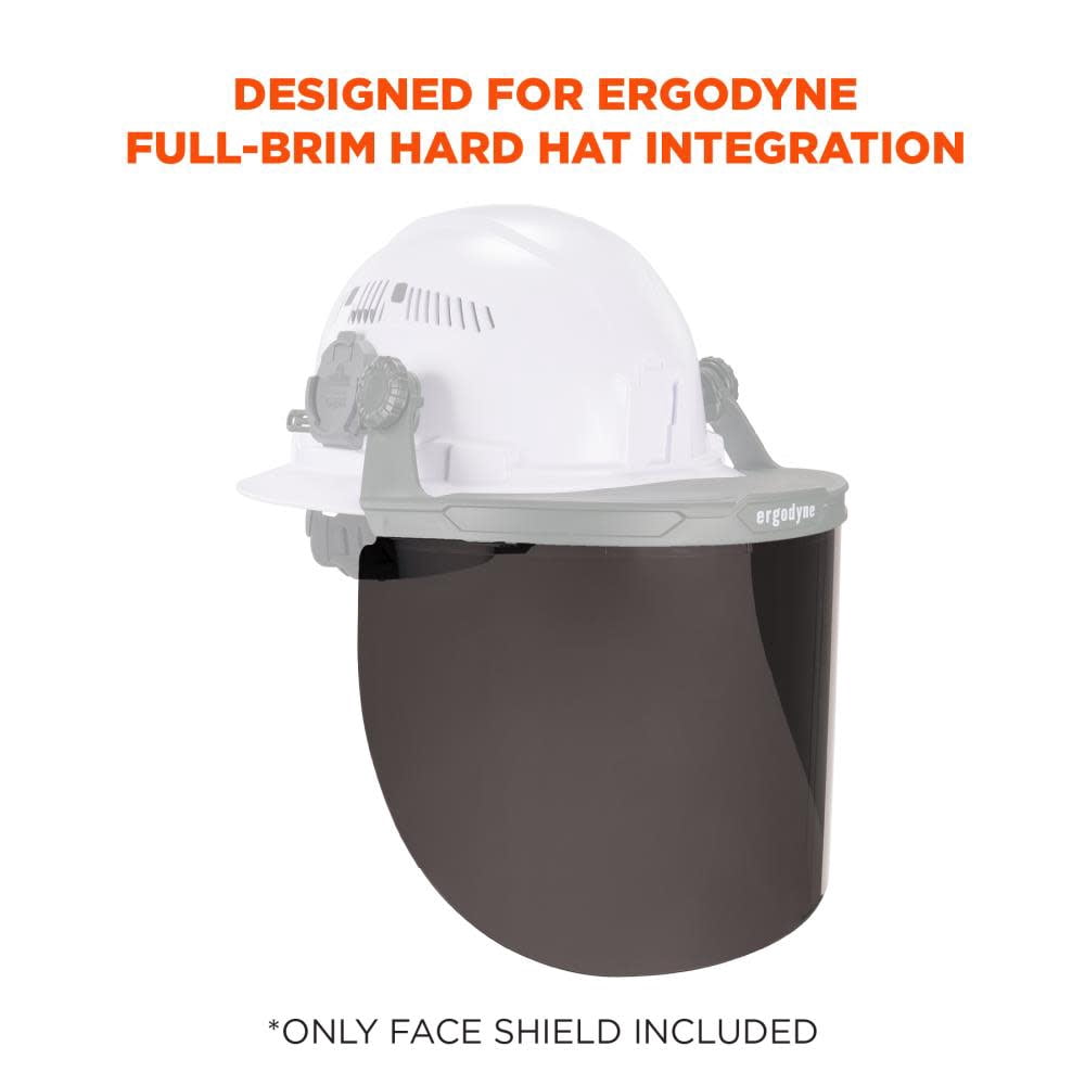 Ergodyne B3131870 8998 Face Shield Replacement for Full Brim HH, Smoke