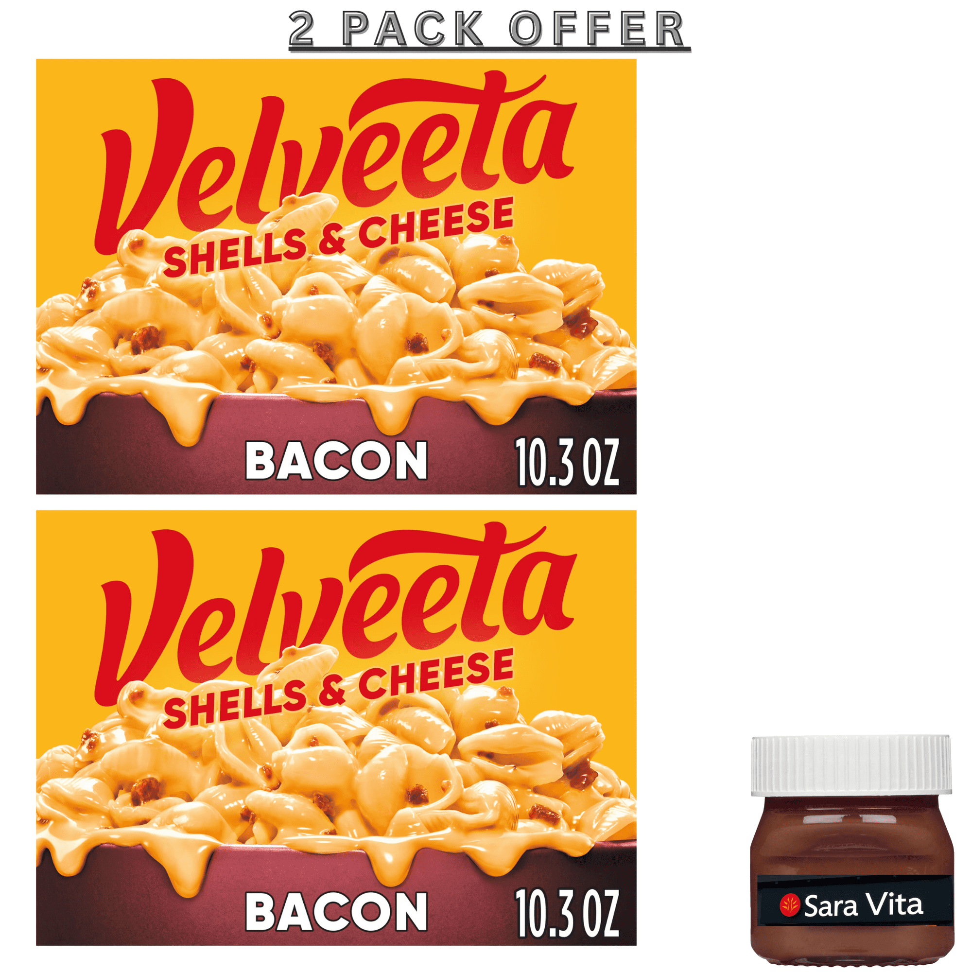 Velveeta Shells and Cheese Mac and Cheese with Bacon, 1 Box, for Easy Dinner or Dinner Sides, Made with Real Cheese, 10.3 oz
