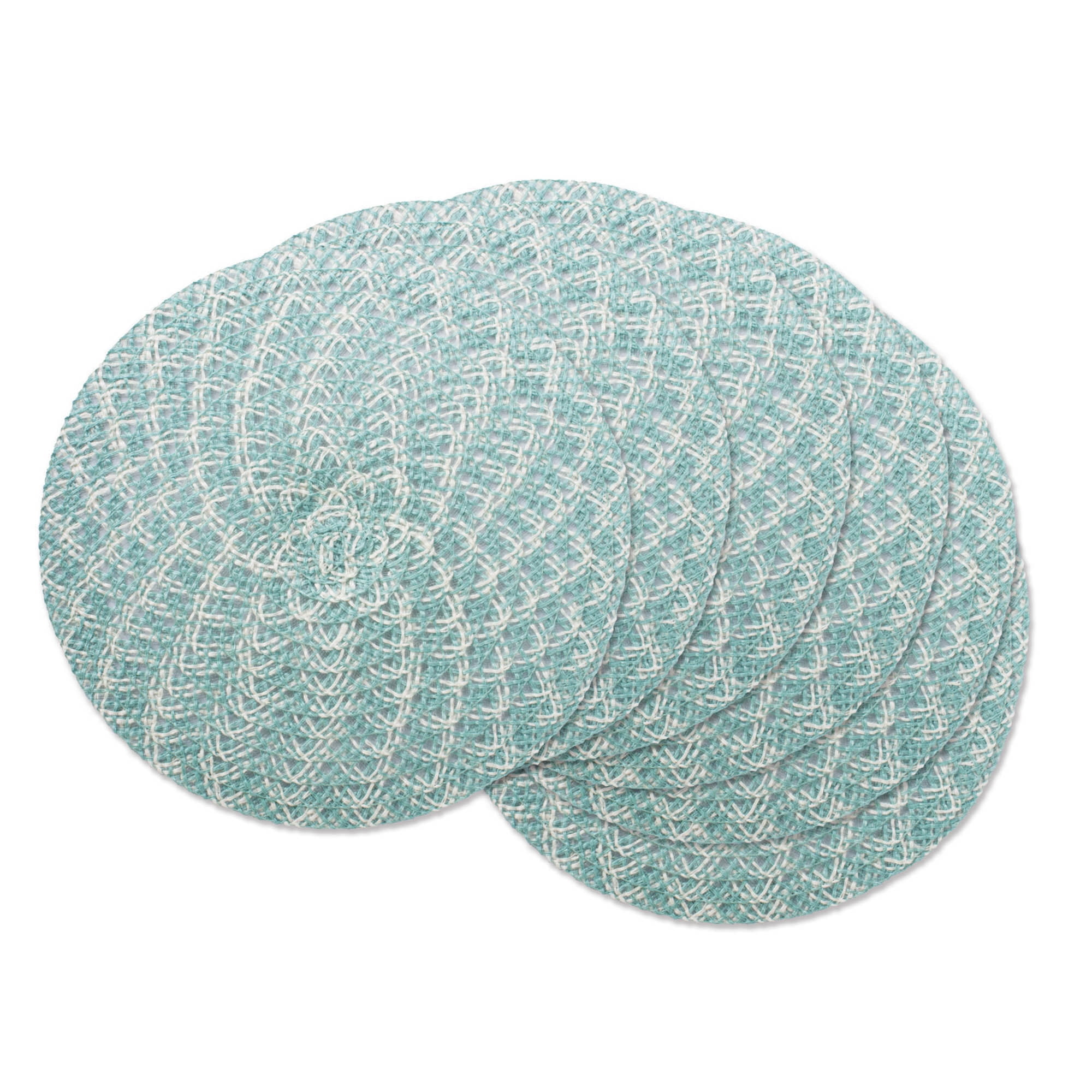 DII Garden Spa Round Polypropylene Braided Placemat (Set of 6