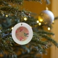 thumbnail image 7 of 3drose, Ruby-throated Hummingbird Male on Crimson Star Columbine, Illinois, Circle Porcelain Ornament, 7 of 7