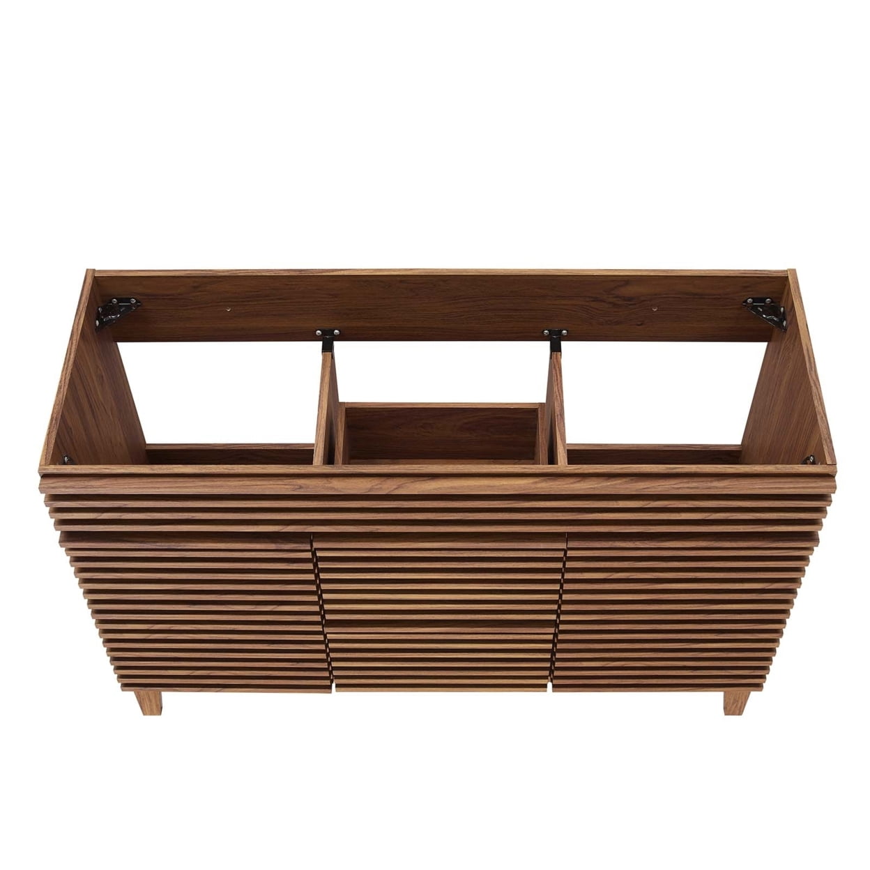 Render 48" Double Sink Compatible (Not Included) Bathroom Vanity Cabinet in Walnut