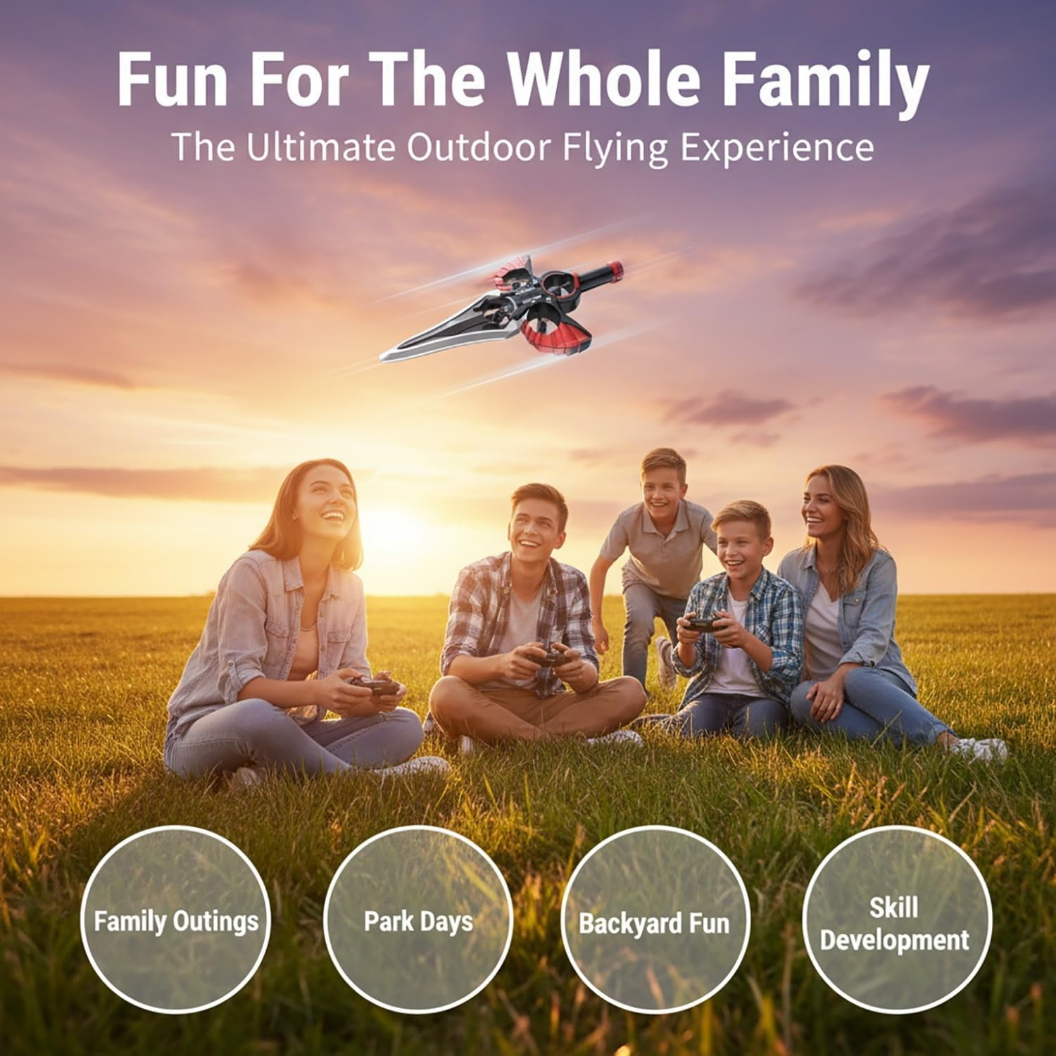 Flying Battle Sword, Gesture Controlled Stunt Rc Plane - 3 Speed Stunt Control Modes, Hand Wave/Controller Mode Remote Flying Sword Gravity Sensing Drop-Proof Frame for All Ages(Red DP)