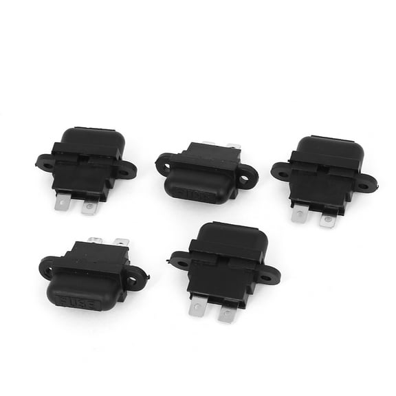 Unique Bargains Car Auto Black Plastic Shell Female Fuse Holder 40A 5 Pcs