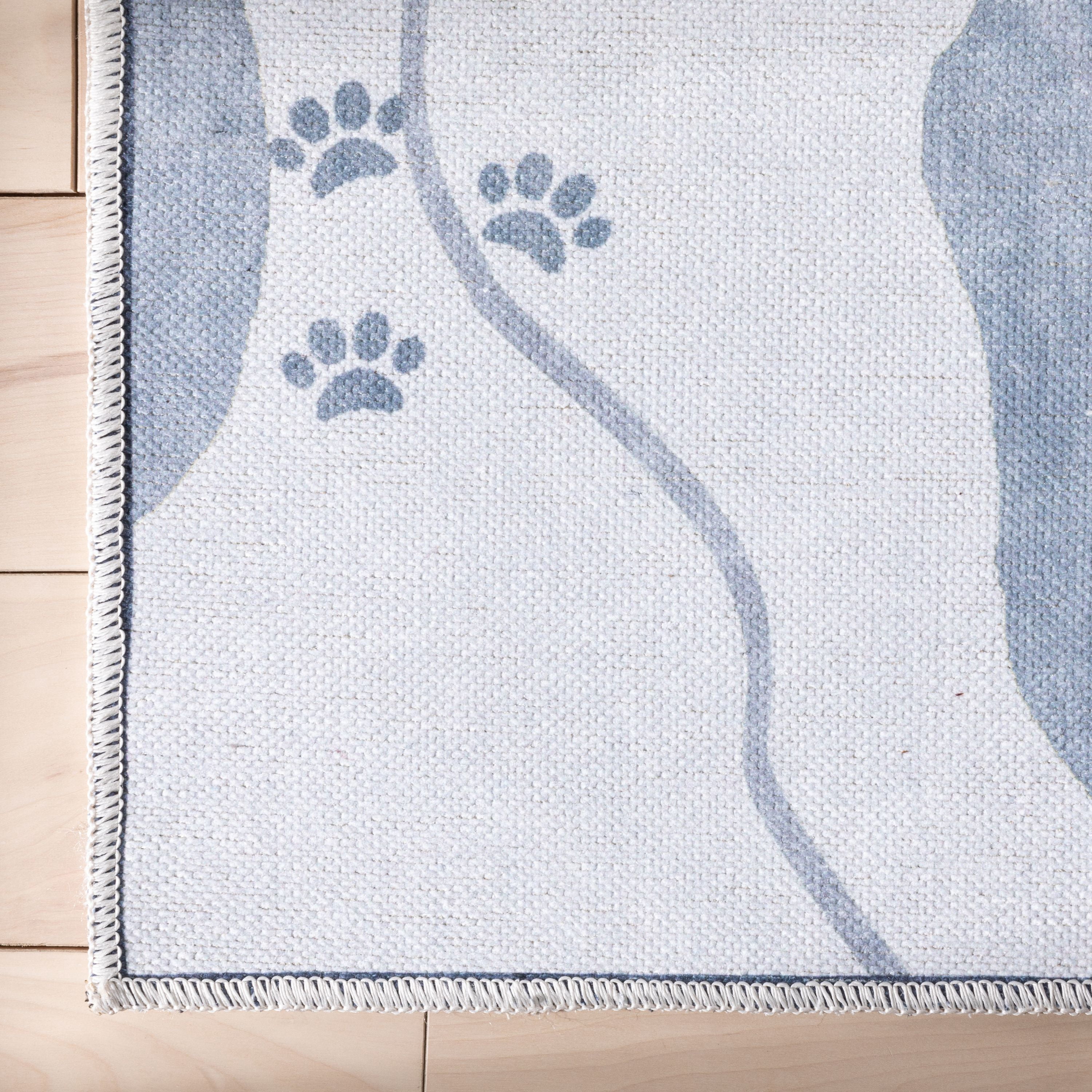 Well Woven Kids Rugs Safari Modern Grey Printed Distressed Machine Washable 5' x 7' Area Rug