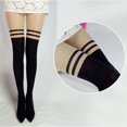 thumbnail image 3 of Nouveaux Collants Aguichant pour Femmes Filles Tentation Transparente Haute Élasticité Bas Rayés Abricot, 3 of 5