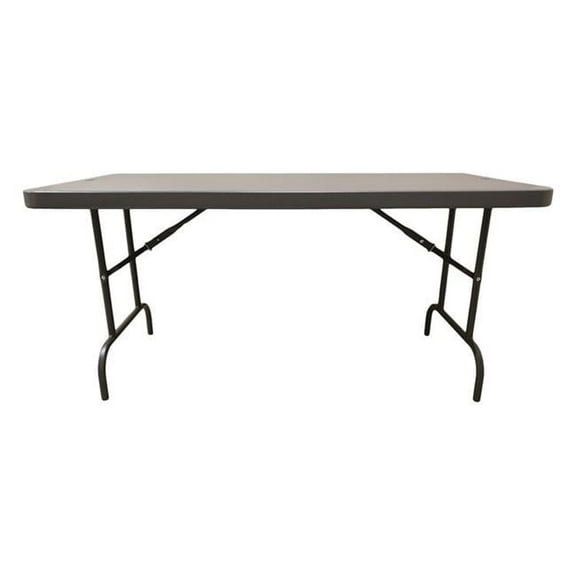 60 in. Rectangular Folding Table, Charcoal Gray