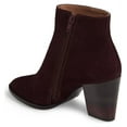 thumbnail image 4 of Klub Nico Bellerie Wine Tapered High Block Heel Rounded Toe Zipper Ankle Boots (Wine, 9), 4 of 4