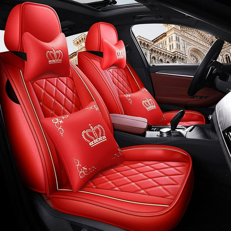 Car SEAT COVERS for Nissan Qashqai in PU LEATHER, Fabric, RED