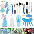 thumbnail image 1 of 21 pcs Mini Garden Hand Tools Transplanting Tools Succulent Tools Miniature Planting Gardening Tool Set Garden Plant Care, 1 of 11