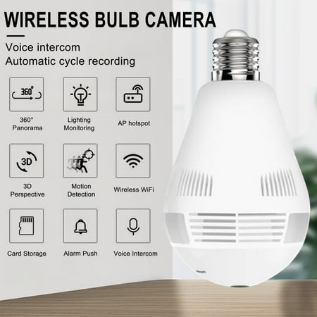 

Wmkox8yii Home Remote Surveillance Camera 360° Panoramic Smart High-definition Bulb Surveillance Camera