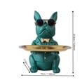 thumbnail image 3 of Resin French Bulldog Statue with Gold Serving Tray Modern Entryway Key Holder Candy Dish, Luxury Home Decor for Living Room, Nightstand, Vanity Table Organizer,Black, 3 of 6