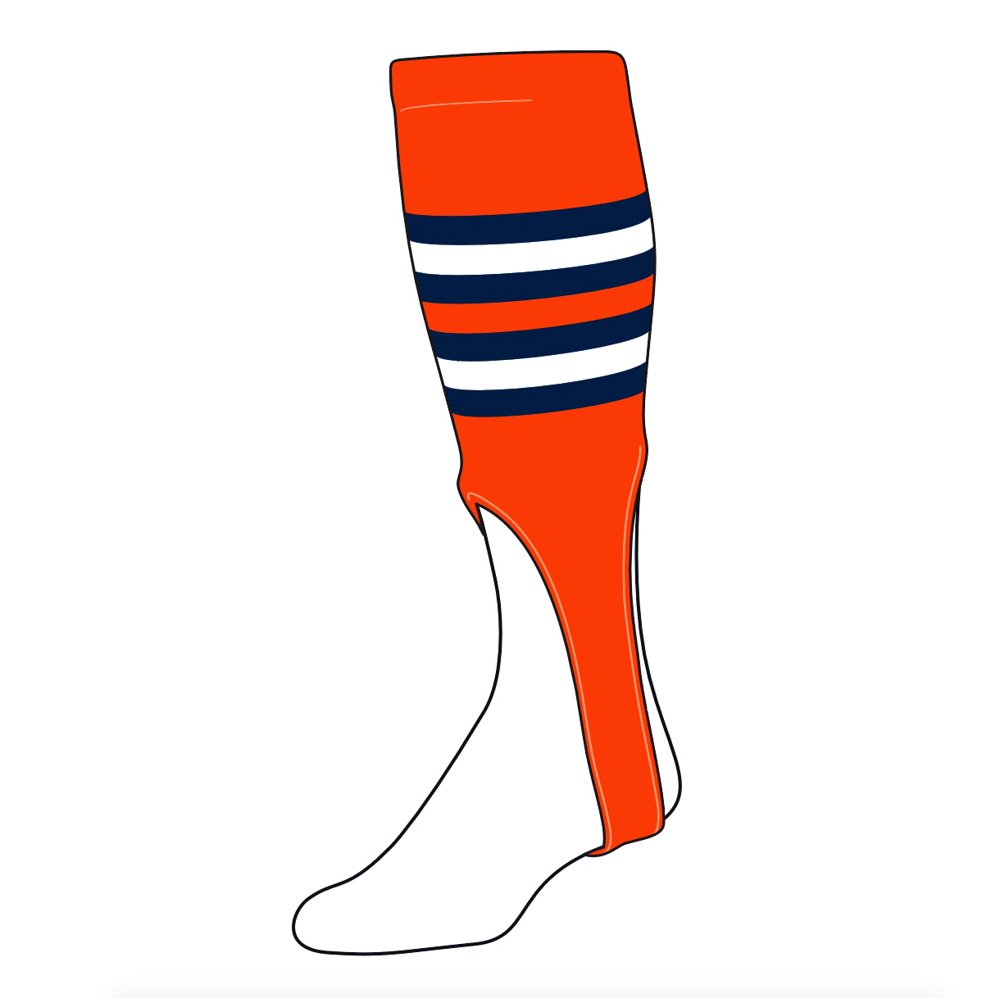 TCK Baseball Stirrups Large (300I, 9in) Orange, Navy, White Walmart