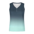 thumbnail image 5 of ALLLIST Green Womens Tops Clearance Sleeveless Button V-Neck Gradient Tank Tops Camisole L, 5 of 5