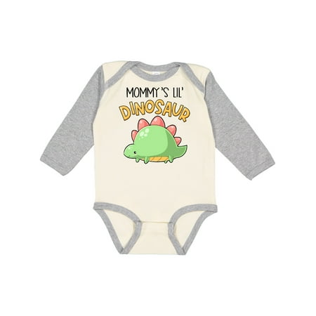 

Inktastic Mommy s Lil Dinosaur with Cute Stegosaurus Gift Baby Boy or Baby Girl Long Sleeve Bodysuit
