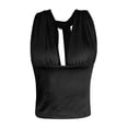 thumbnail image 5 of Adjustable Strap Knotted Backless Tank Top Casual Slim Fit Sleeveless Shirt for Women Daily WearBlackOne Size, 5 of 5