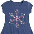 thumbnail image 3 of Barbie - Holiday & Christmas - Iconic Barbie Icon Snowflake - Toddler & Youth Girls Fit & Flare Dress, 3 of 4