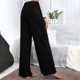 thumbnail image 5 of XFLWAM Wide Leg Yoga Pants for Women Drawstring Elastic Waisted Palazzo Pants Athletic Workout Sweatpants Loose Soft Flowy Trousers Black XXL, 5 of 8