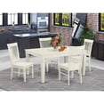 thumbnail image 2 of East West Furniture 5 Piece Kitchen Table Set- a Dining Table with Butterfly Leaf and 4 Dining Chairs(Finish Options) Off-White WEST5-WHI-W Off-White, 2 of 5