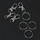 thumbnail image 2 of 60pcs bolsa hebilla llaveros de metal DIY llavero accesorios aleación de zinc llavero hebilla (astilla), 2 of 6