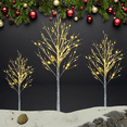 thumbnail image 6 of Ktaxon 3 Set Lit Birch Tree, Mini Christmas Tree 4FT 48 LED/5FT 72 LED/6FT 96 LED Front Porch Little Tree Set of 3, Indoor & Outdoor Decoration, 6 of 12