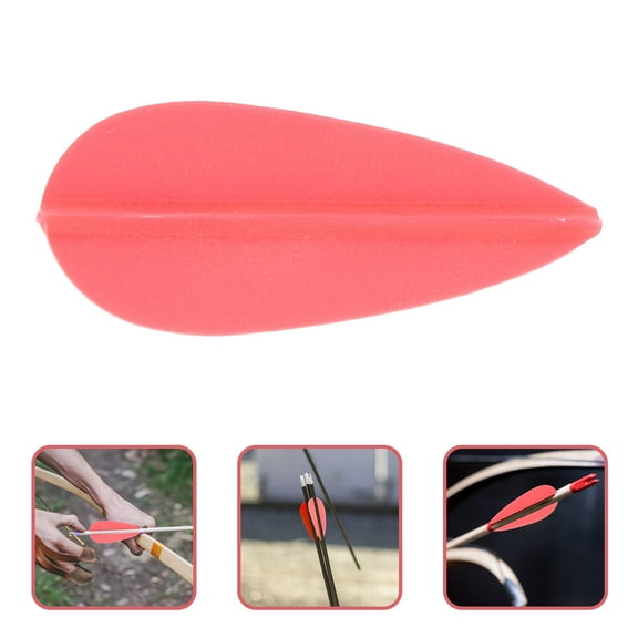 GOOHOCHY  20 Pcs Potable Archery Parts Small Fletchings Vanes for Arrow Red