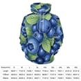 thumbnail image 2 of Blueberries Green Leaves Men's Women Vintage 3D Hooded Sweatshirt - All-Season Loose Fit Streetwear, 2 of 6