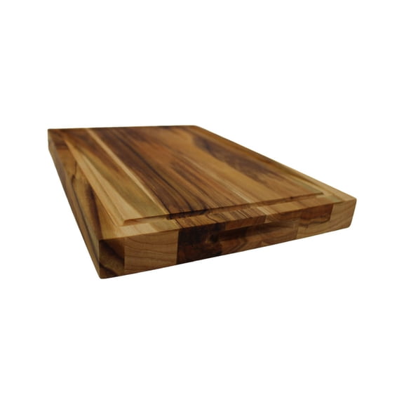 EcoDecors 14" x 10" FSC® Teak Reversible Cutting Board with Juice Groove