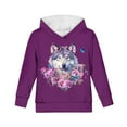 thumbnail image 6 of DISNIMO Wolf Flower Hoodie Boys Pullover Hoodies Size 8-10 Girls Hoodie Sweatshirt with Pockets Children Long Sleeve Hoodie Boys and Girls Hoodie Fall Streetwear Hoodie Kids Butterfly Hoodie, 6 of 7