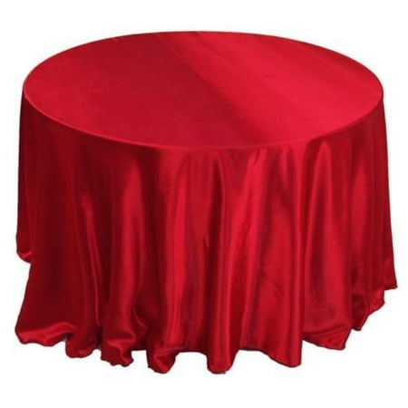 

10 Pack 120 Inch round Satin Tablecloth 21 COLORS Table Cover Wedding Banquet (Color: Red)