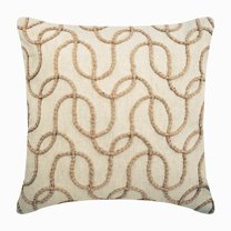 The HomeCentric Sofa Cushion Cover, Pack of 2, 22x22 inch (55x55 cm) Pillow Cover, Ecru Pillow Cover, Jute Lattice Trellis Pillow Cover, Linen Square Throw Pillow Cover, Geometric Easter - Jute Shoot