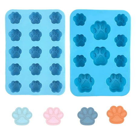 

Ludlz Ice Cube Tray Dog Paw Shape Easy to Clean Quick Release Multi Cavities Non-Stick DIY Reusable Pudding Jelly Chocolate Candy Ice Mold Kitchen Tool