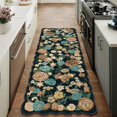 thumbnail image 6 of WIPONKEN 2x6 Floral Area Rugs Machine Washable Non-Slip Botanical Scalloped Rug for Living Room Bedroom, Modern Farmhouse Floor Mat with Vintage Flowers Pattern, Home Decor Indoor Low Pile Black, 6 of 8