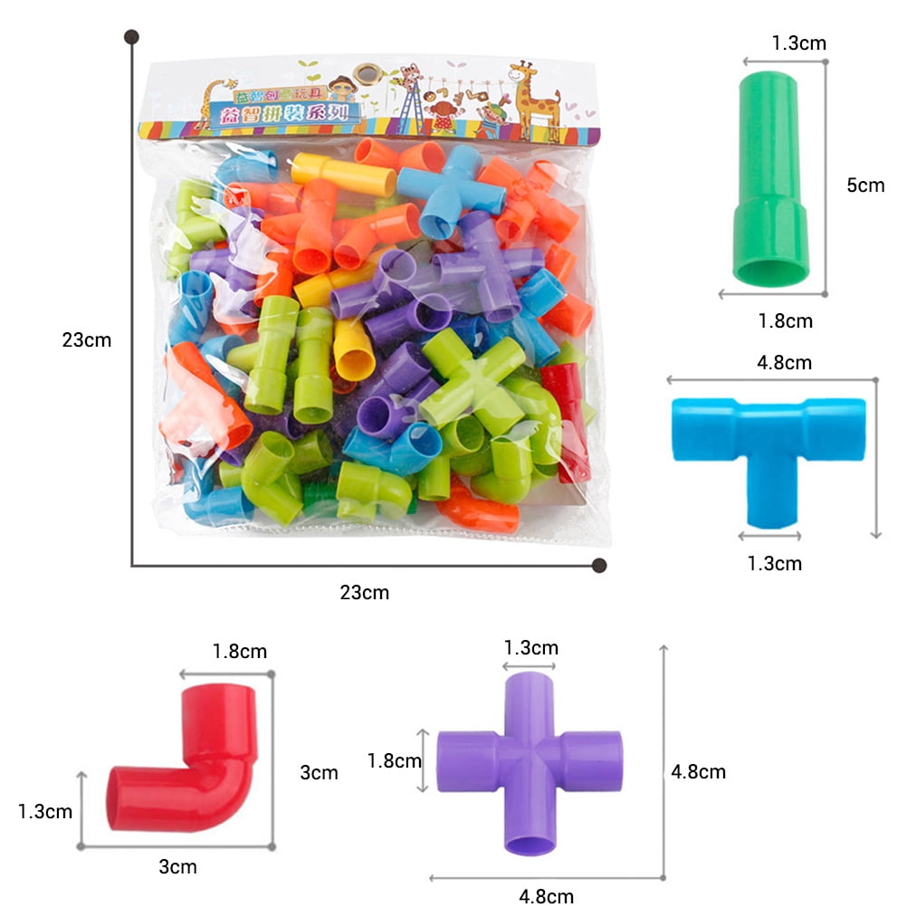 Juguetes de bloques de construcción de tuberías coloridas para niños