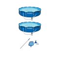 thumbnail image 1 of Intex Metal Frame Swimming Pool Set w/ Filter Pump (2 Pack) & Pool Cleaning Kit, 1 of 12