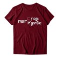 thumbnail image 2 of Gibobby Camiseta de manga corta para mujer Blusa con estampado blusas redondas para mujer(Vino,G), 2 of 3