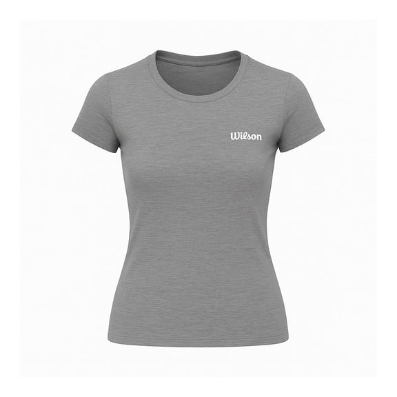Playera Deportiva Wilson para Mujer Polyspun Cuello Redondo Color Gris Talla CH