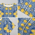 thumbnail image 6 of Blue Yellow Floral Tiles Pattern Women Nightgown Sleepwear Short Sleeves For Vacations Travels Nightgowns Women's Pajamas, 6 of 7