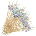 thumbnail image 1 of 100 pcs Cocktail Picks Party Picks Appetizer Picks Rainbow Pearl Toothpicks, 1 of 9