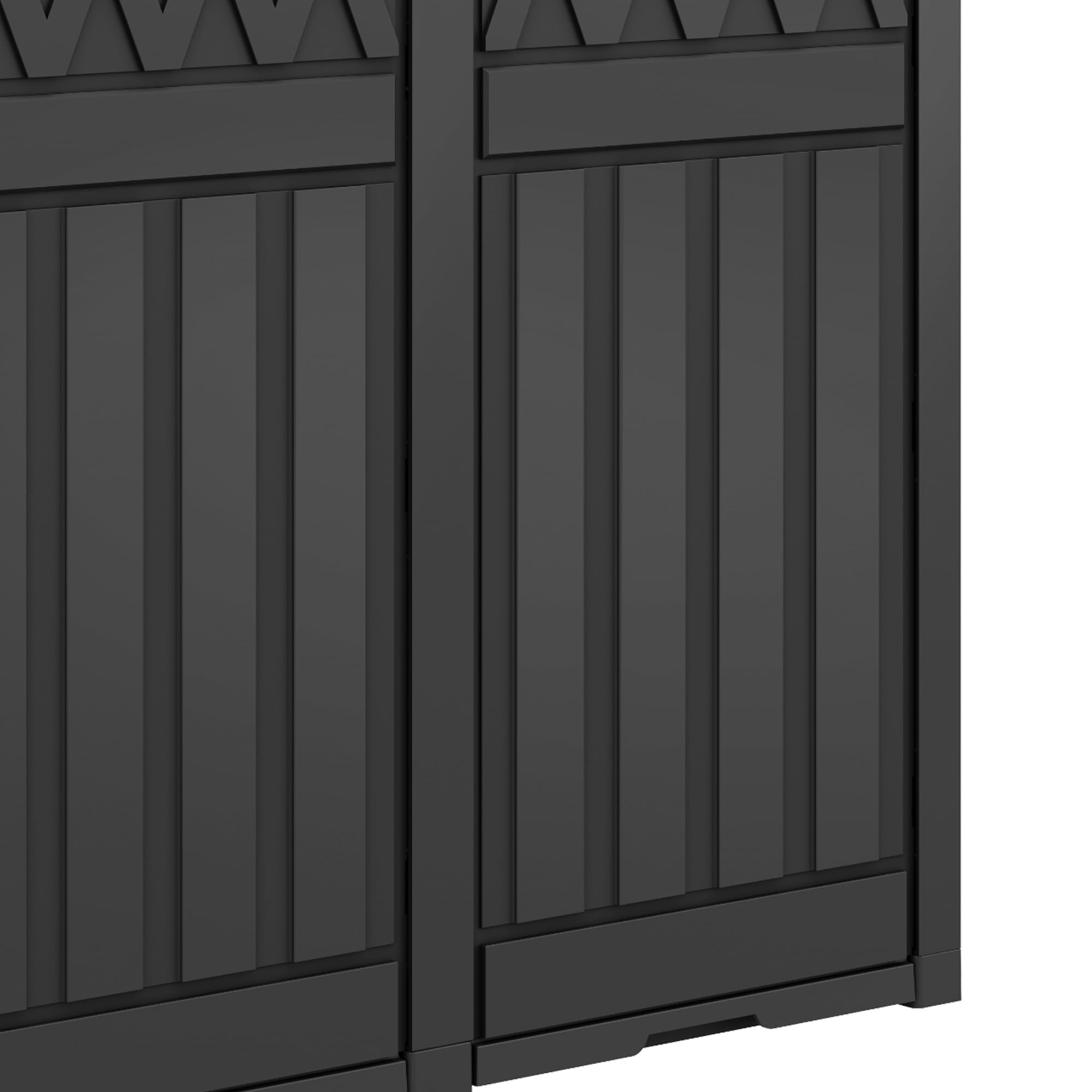 Uforic 61 Gallon Large Double-Bin Trash Can, Weatherproof Waste Bin with Tiered Lid & Drip Tray, Outdoor Garbage Bin ,for Porch, Backyard, Black