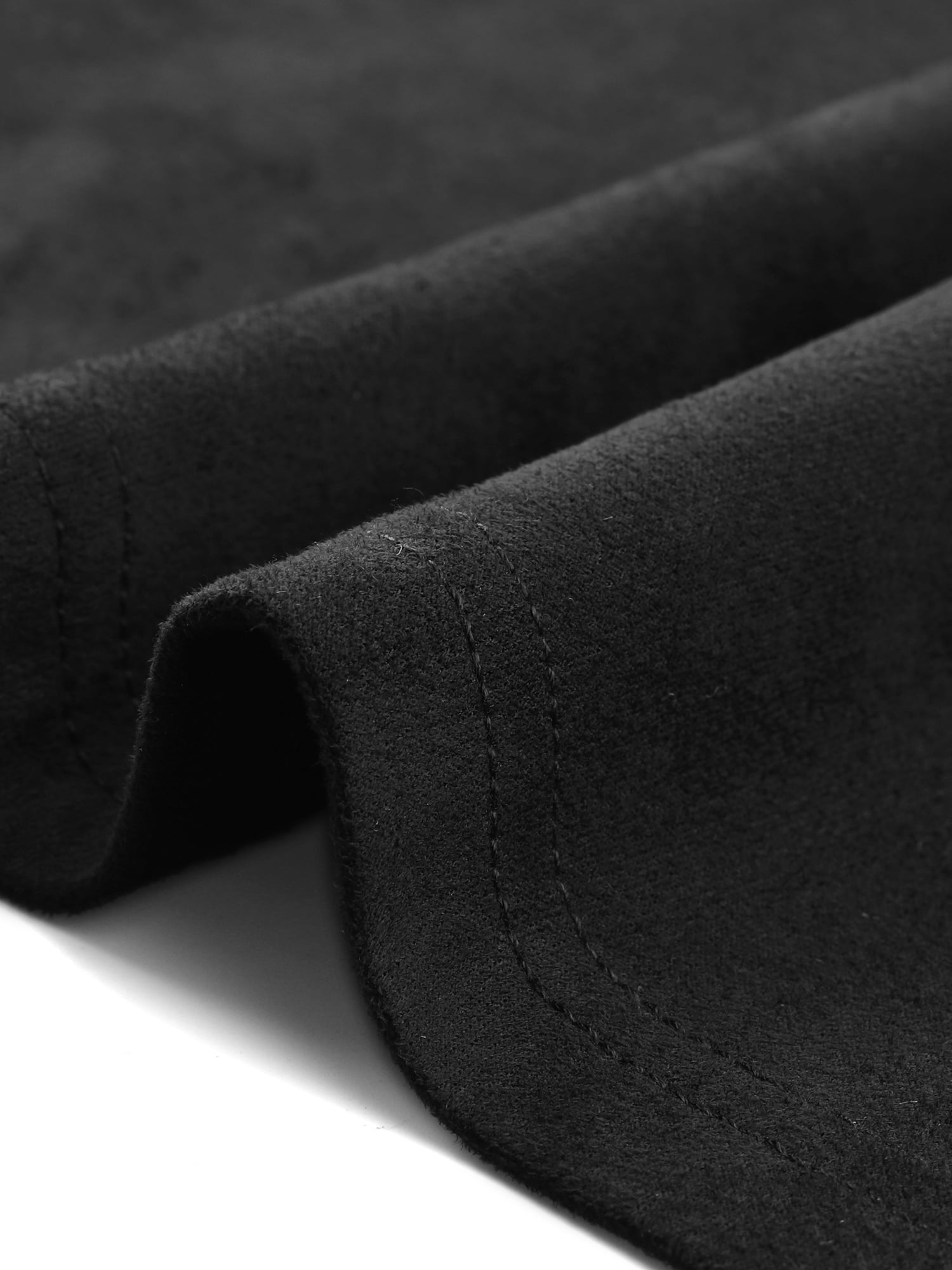 DARING DIVA Women's Faux Suede Long Sleeve Open Front Cropped Coat M Black