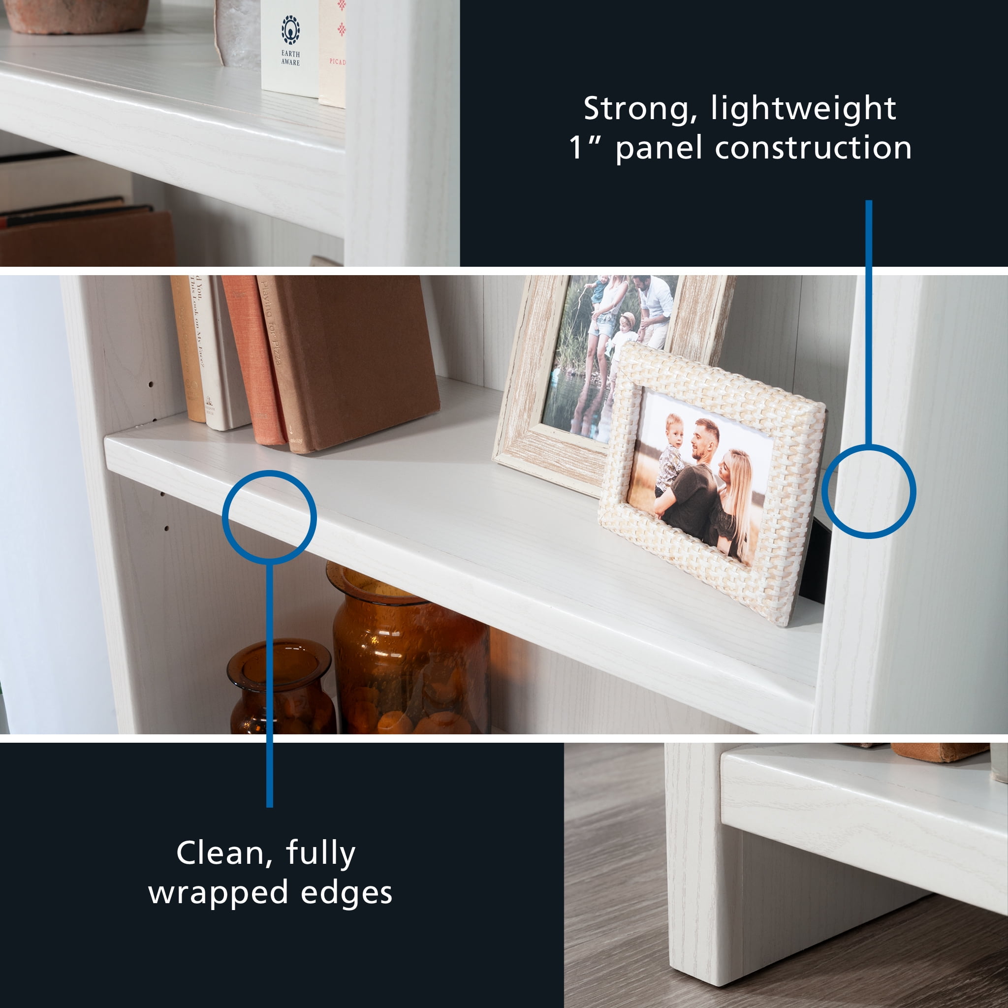 Mainstays Westley 5 Shelf Bookcase, White Finish
